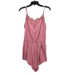 Victoria's Secret Pink Lace Trim Romper Size Medium